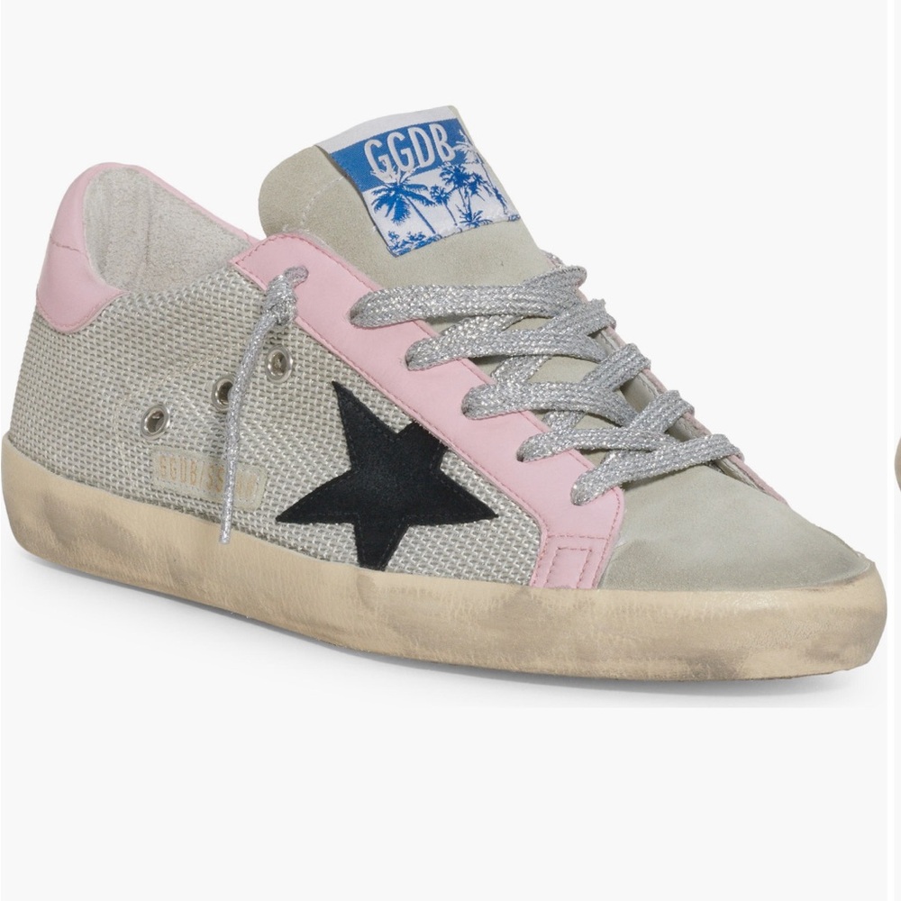 Golden Goose Pink and Gray Vintage Sneakers